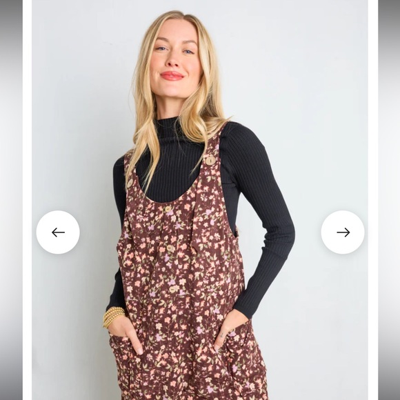 vestique Pants - vestique Floral Brown and Pink Sleeveless Jumpsuit